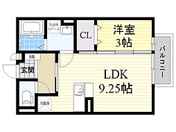 クラインガルテンA 1LDKの間取図画像