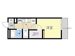 フェンネル千里 1Kの間取図画像