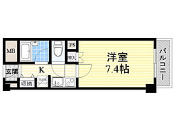アーク福西 1Kの間取図画像