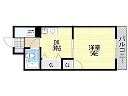 グリーンヒル2 1DKの間取図画像