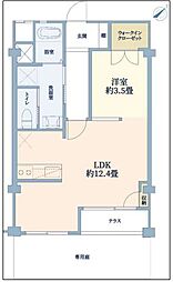 西宮第3コーポラスB棟 1LDKの間取図画像