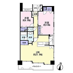 ダイアパレスグランデージ大名 2LDKの間取図画像