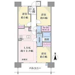 イニシア大田六郷テラス 3LDKの間取図画像