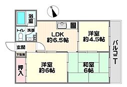 ビラユニオン山の手 3DKの間取図画像
