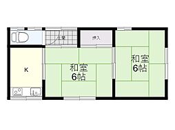 岸本文化 2Kの間取図画像