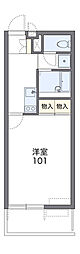 モンブルー木部 1Kの間取図画像