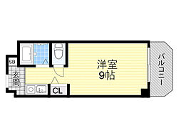 ドムス小野原 ワンルームの間取図画像