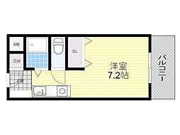 アクセス・コート箕面 1Kの間取図画像