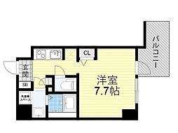 ラドゥセール江坂2 1Kの間取図画像
