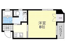 三功ビル 1Kの間取図画像