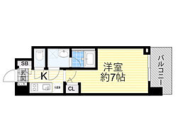 スプランディッド2 1Kの間取図画像