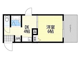 東瀬第2ビル 1DKの間取図画像