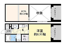 フォレステージュ江坂公園 1Kの間取図画像