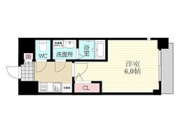 エスリードレジデンス新大阪PRIME 1Kの間取図画像