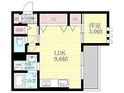 三国本町メディエートプラザ 1LDKの間取図画像