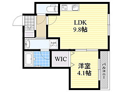 メゾンデラフィーネ1 1LDKの間取図画像