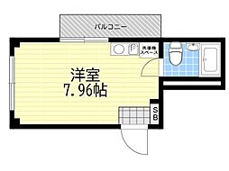 リベラール美園 ワンルームの間取図画像