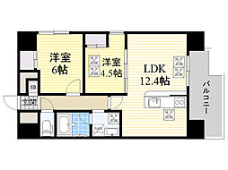 グランデージ池田栄本町 2LDKの間取図画像