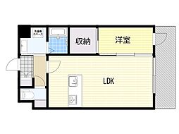Alivis三国本町 1LDKの間取図画像