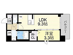 シーズンフラッツ新大阪SOUTH 1LDKの間取図画像