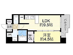 スプランディッド新大阪5 1LDKの間取図画像