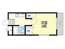 クレイン新大阪 ワンルームの間取図画像