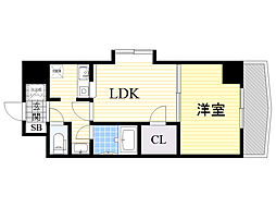 ノルデンハイム新大阪2 1LDKの間取図画像