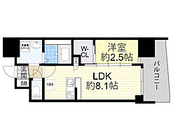 セレニテ新大阪ミラク弐番館 1LDKの間取図画像