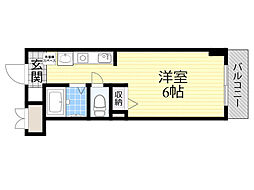 ラリビエールトアボア ワンルームの間取図画像