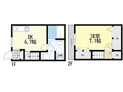 グレイスメゾン川西滝山 1DKの間取図画像