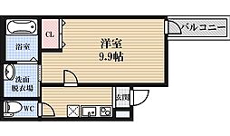フジパレス三津屋5番館 1Kの間取図画像