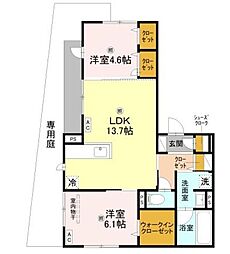 Grandes Fleurs ISHIBASHI 2LDKの間取図画像