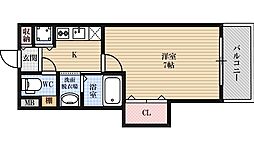リエート東三国 1Kの間取図画像