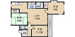 西小路ロイヤルシャトー 3LDKの間取図画像