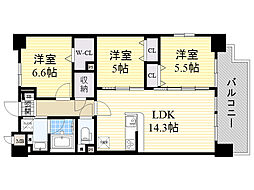 グランジュテ 3LDKの間取図画像
