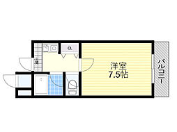 江坂ハイムタケダ7 1Kの間取図画像