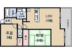 メゾンドプルメリア 2LDKの間取図画像
