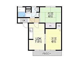 ファミール萩原 2DKの間取図画像