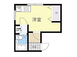 阪急宝塚本線 三国駅 徒歩7分の賃貸アパート 2階ワンルームの間取り