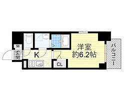 阪急京都本線 淡路駅 徒歩2分の賃貸マンション 10階1Kの間取り