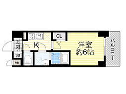 阪急京都本線 淡路駅 徒歩2分の賃貸マンション 11階1Kの間取り