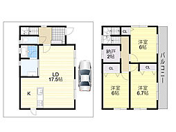 カーサフェリーチェ6号 1階3LDKの間取り
