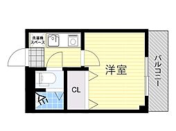 ソレーユ 3階1Kの間取り