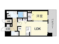 レジュールアッシュ OSAKA GATEWAY 14階1LDKの間取り