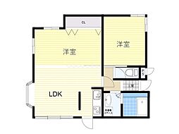 ロイヤルスプリングス 2LDKの間取図画像