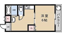 アライビル 1Kの間取図画像