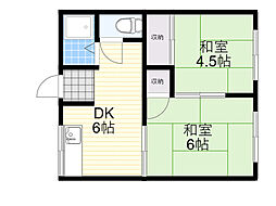 牧澤ハイツ 2DKの間取図画像