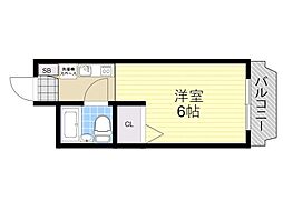 エクセレント箕面 1Kの間取図画像