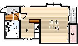 ストークハイツ木村 ワンルームの間取図画像