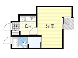 ライオンズマンション豊中第2南棟 1Kの間取図画像